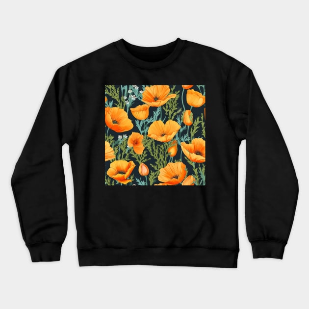 California Poppies Crewneck Sweatshirt by tommytyrer